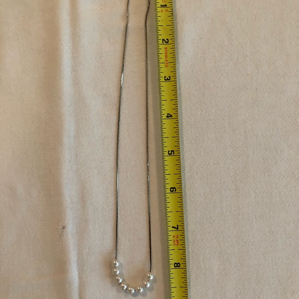 costume jewelry Silver Tone and 8 ‘pearl’ necklace